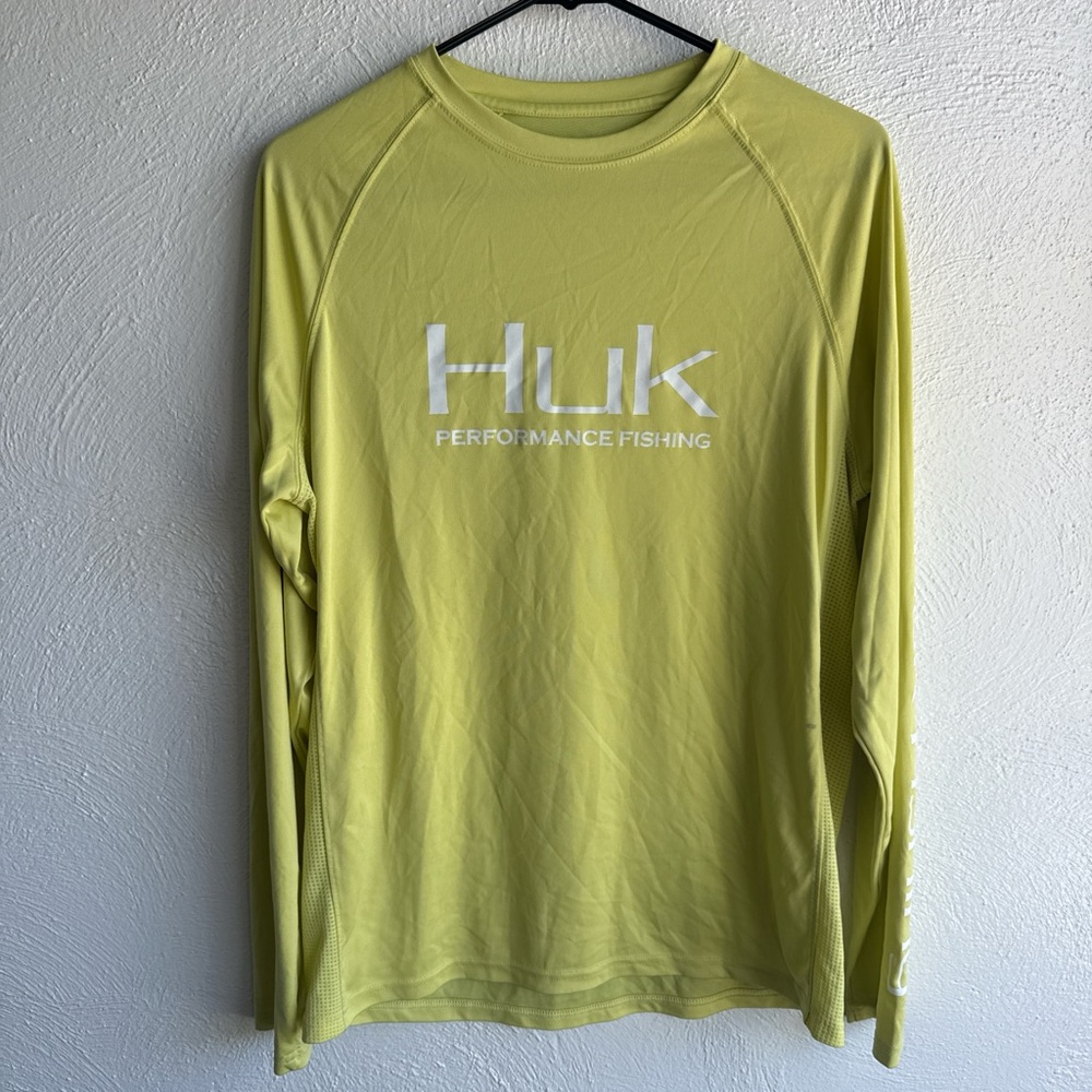 Huk Long-Sleeve Performance Fishing Shirt - Lime Green